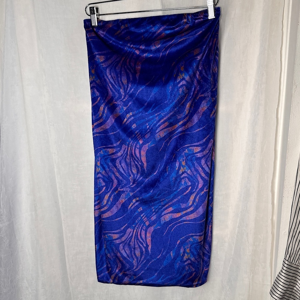 3/$20š„ PrettyLittleThing PLUS NWT Tube Dress Stretchy Bodycon Purple Pink Velour - Picture 11 of 13